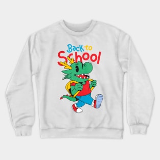 Back to school dragon cartoon Crewneck Sweatshirt